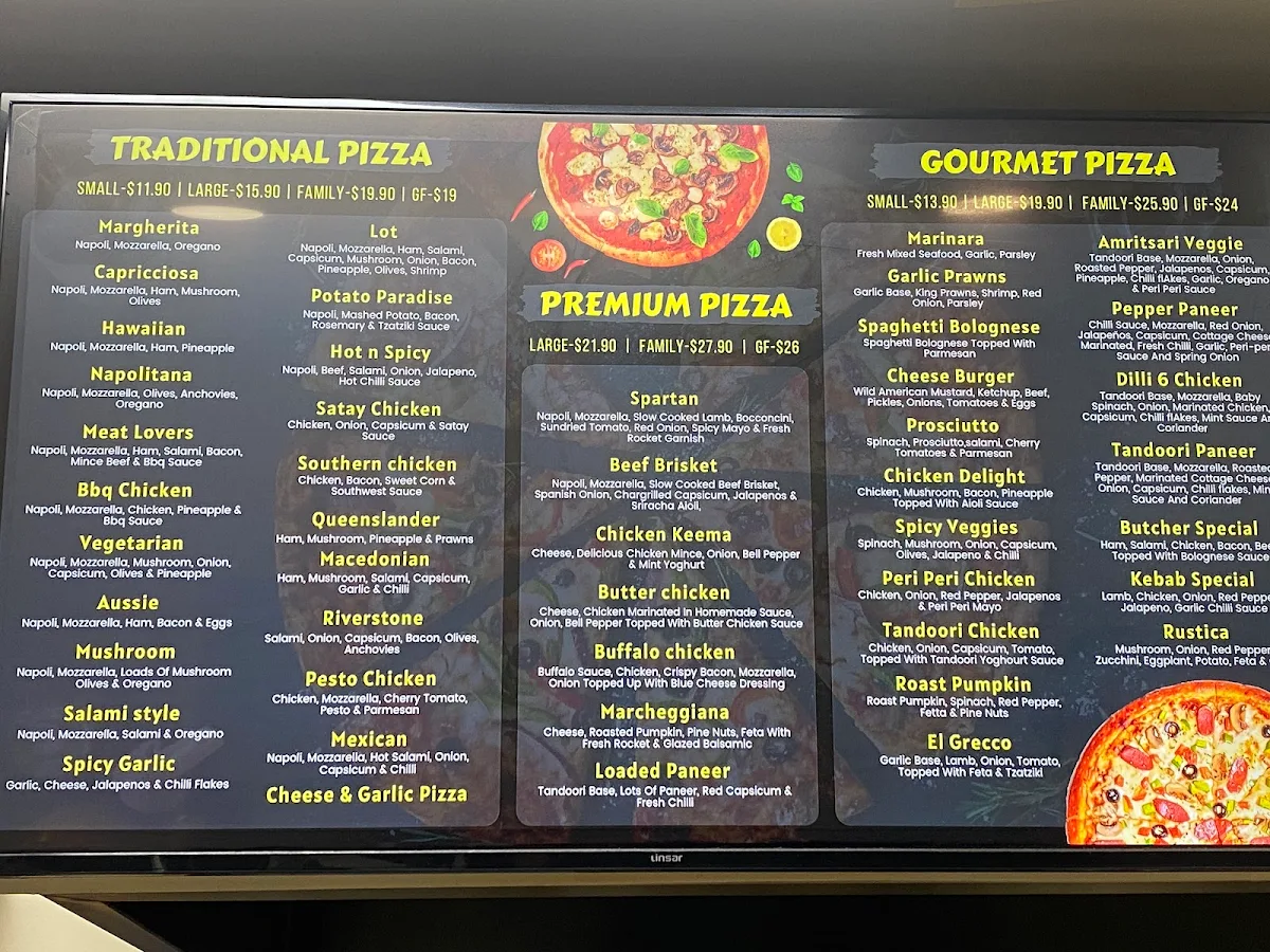 Menu, Riverstone Pizza & Pasta
