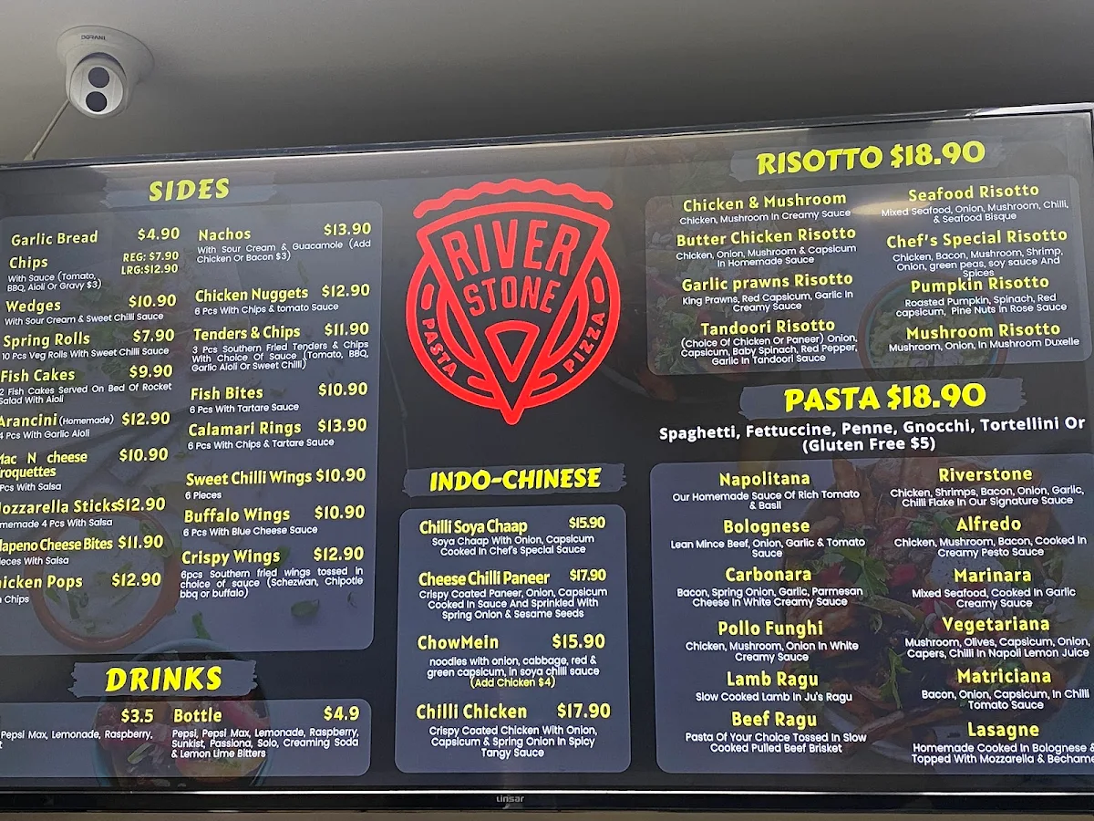 Menu, Riverstone Pizza & Pasta