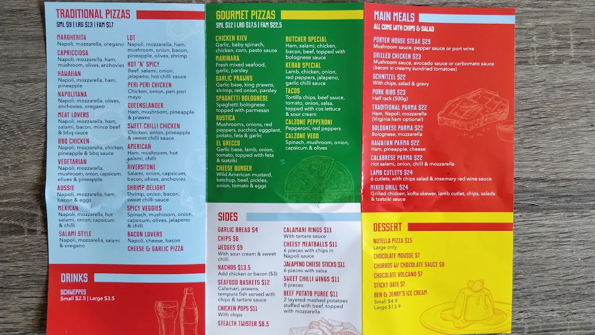 Menu, Riverstone Pizza & Pasta