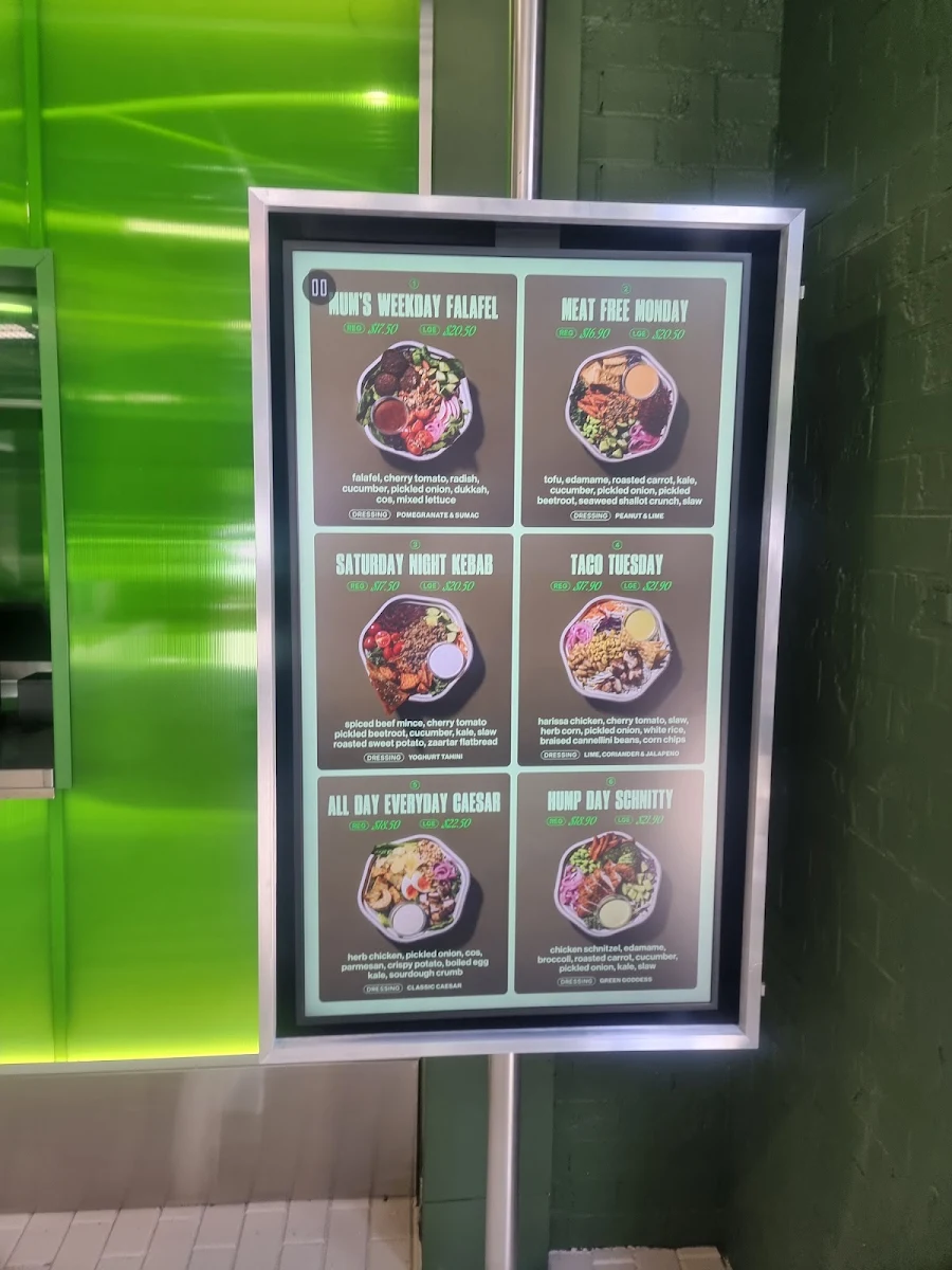 Menu, Salad Days Alexandria