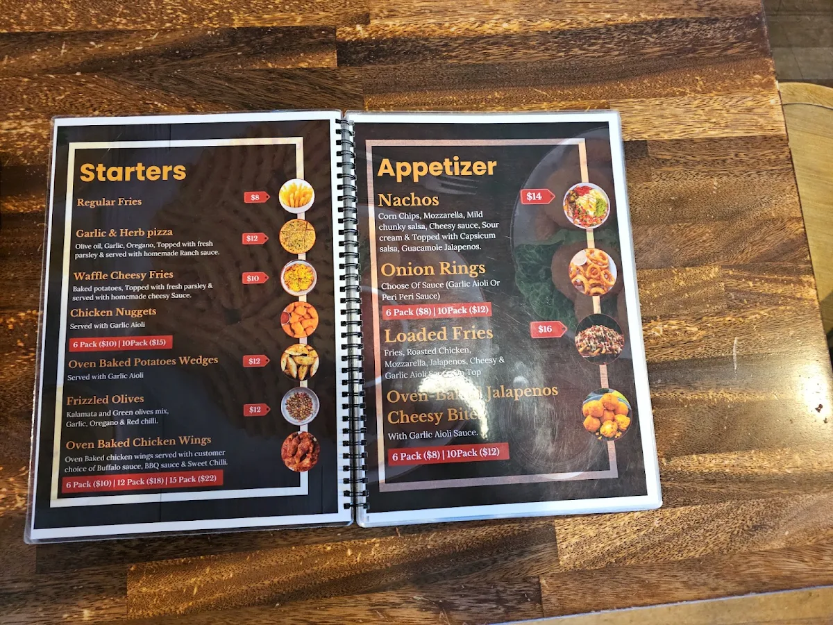Menu, Lord of Pizzas and Cafe