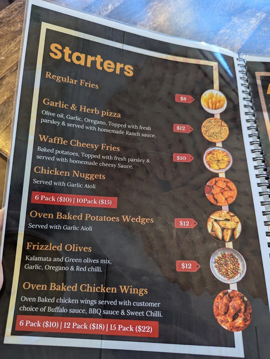 Menu, Lord of Pizzas and Cafe