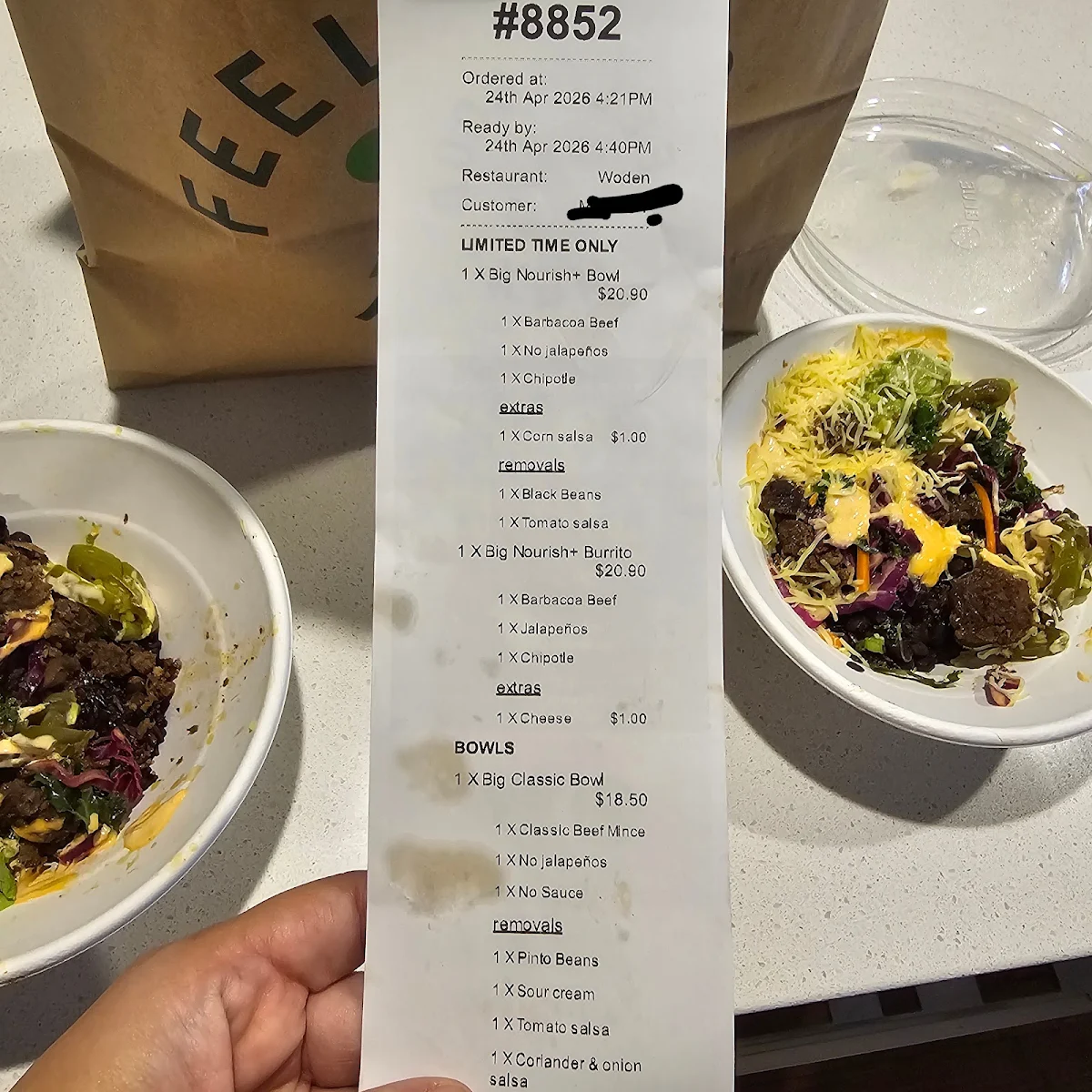 Menu, Zambrero Woden