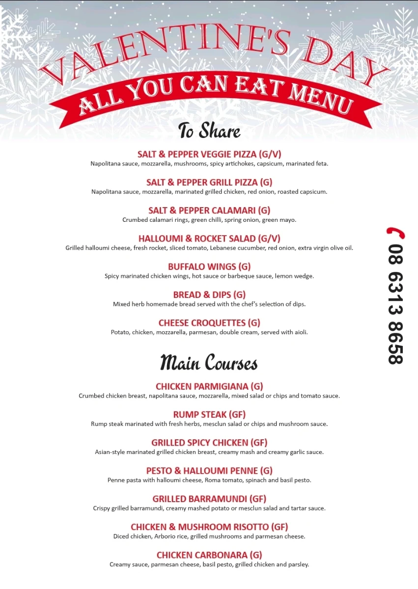 Menu, Salt & Pepper Grill