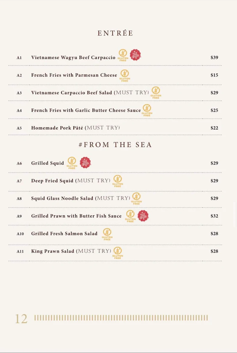 Menu, TungThit Sizzling Steak Abbotsford