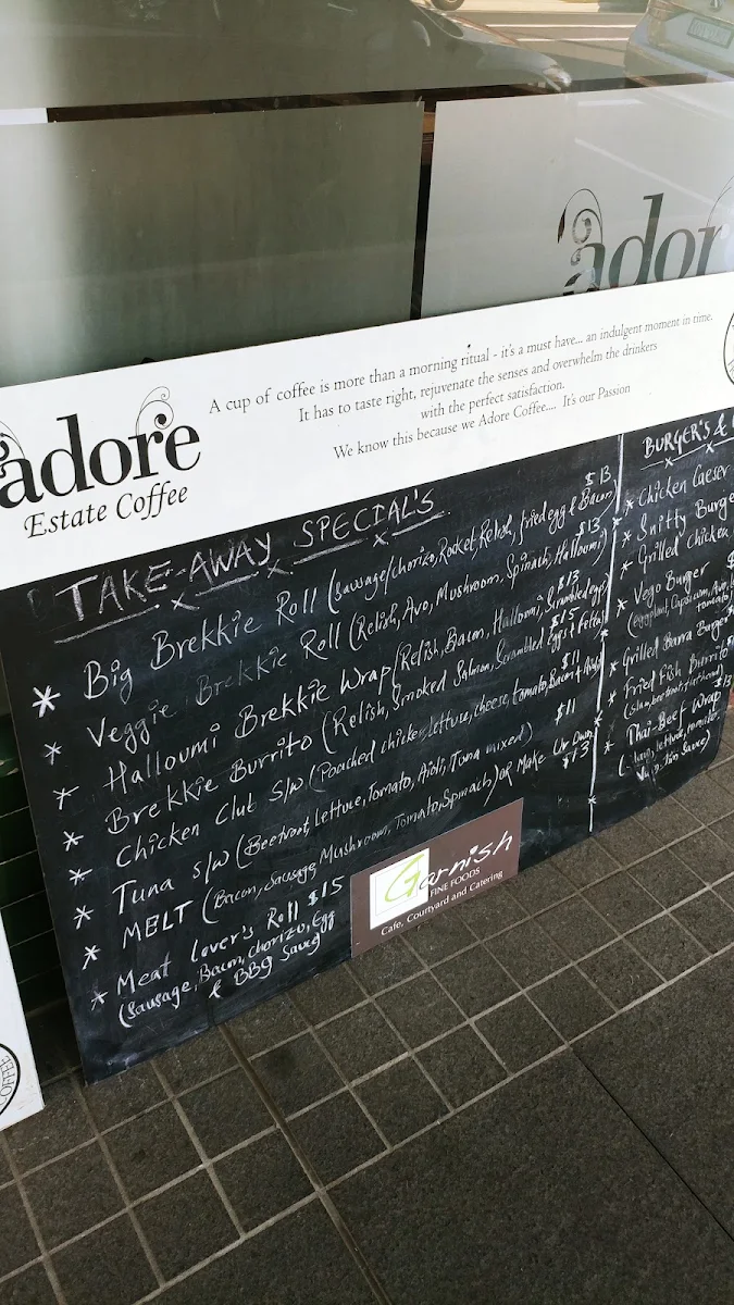 Menu, Garnish Fine Foods