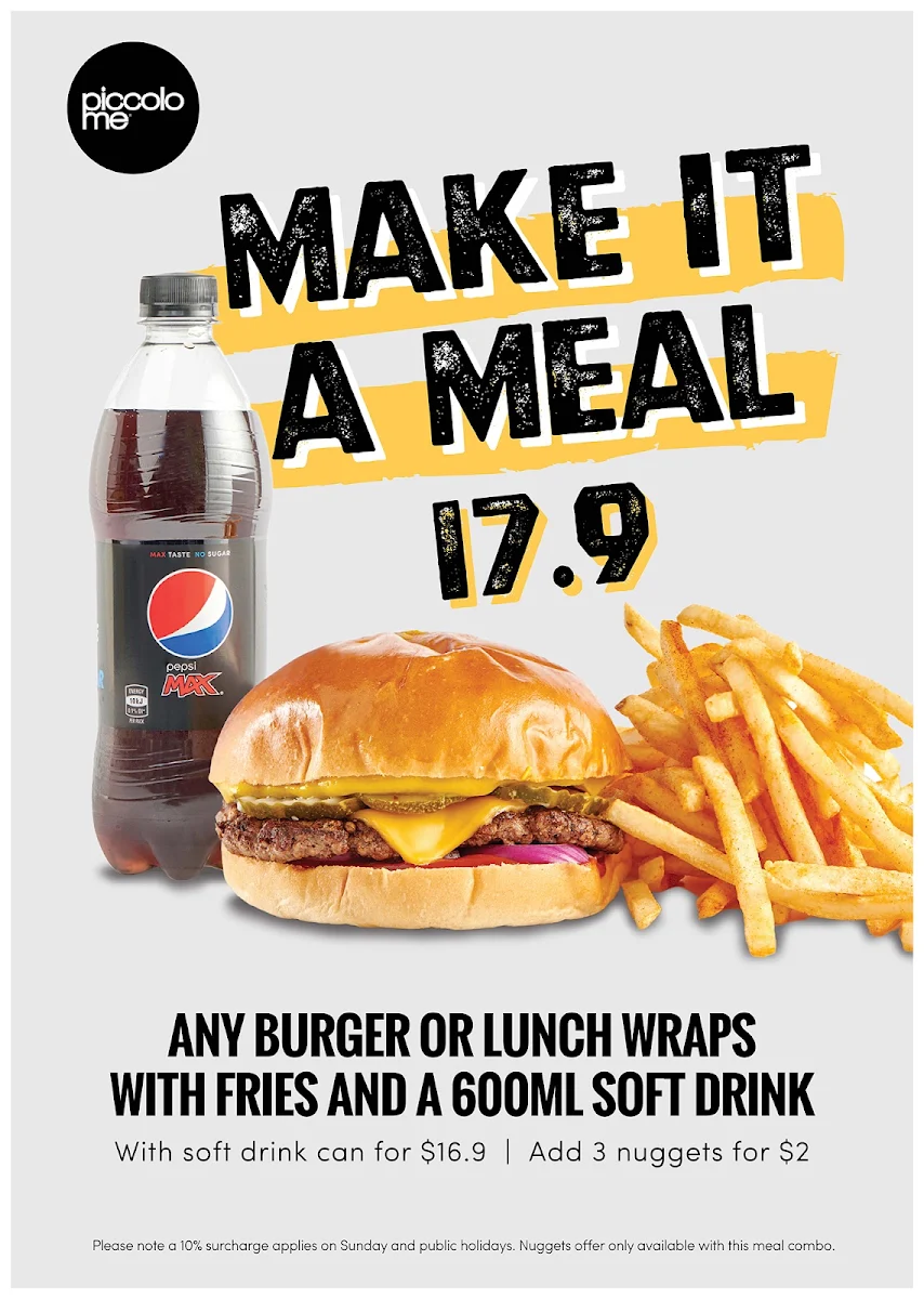 Menu, Piccolo Me Moore Park (Rugby AU)