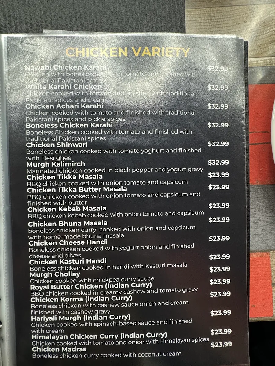 Menu, Al Nawab Restaurant & Cafe - St Kilda