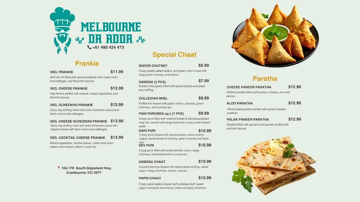 Menu, Melbourne Da Adda