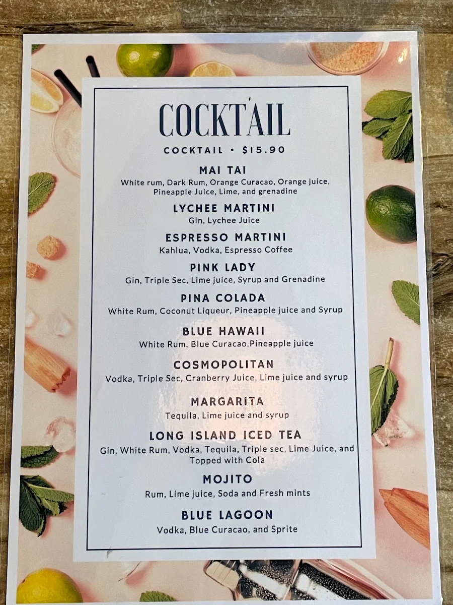 Menu, Thai House Helensvale