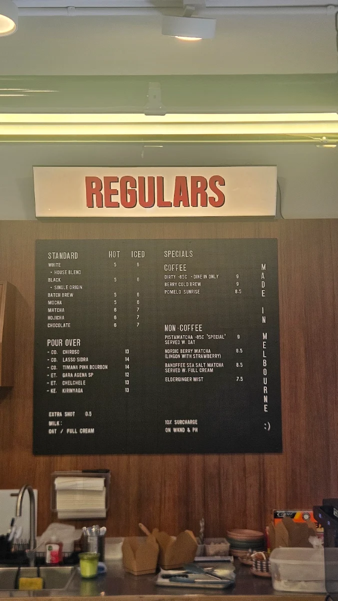 Menu, REGULARS