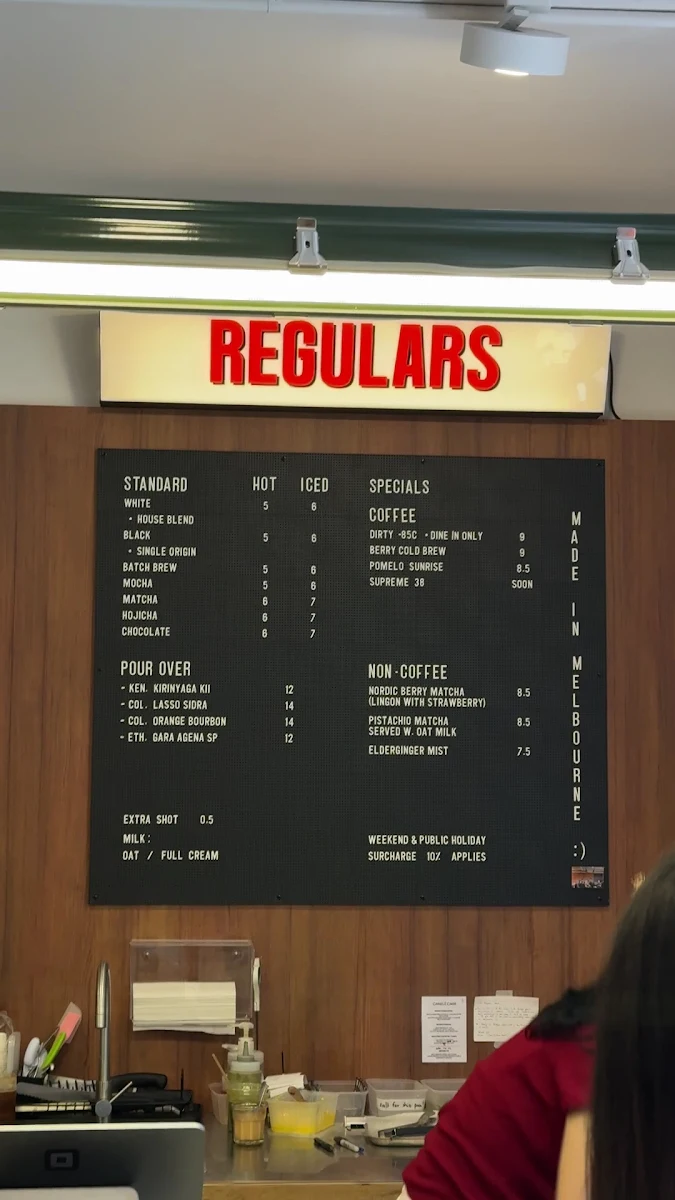 Menu, REGULARS