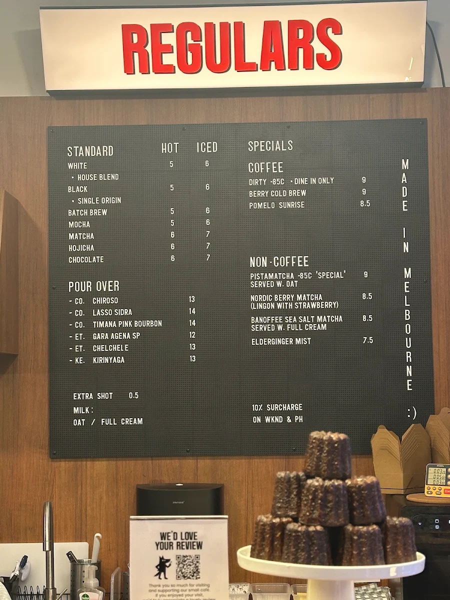 Menu, REGULARS