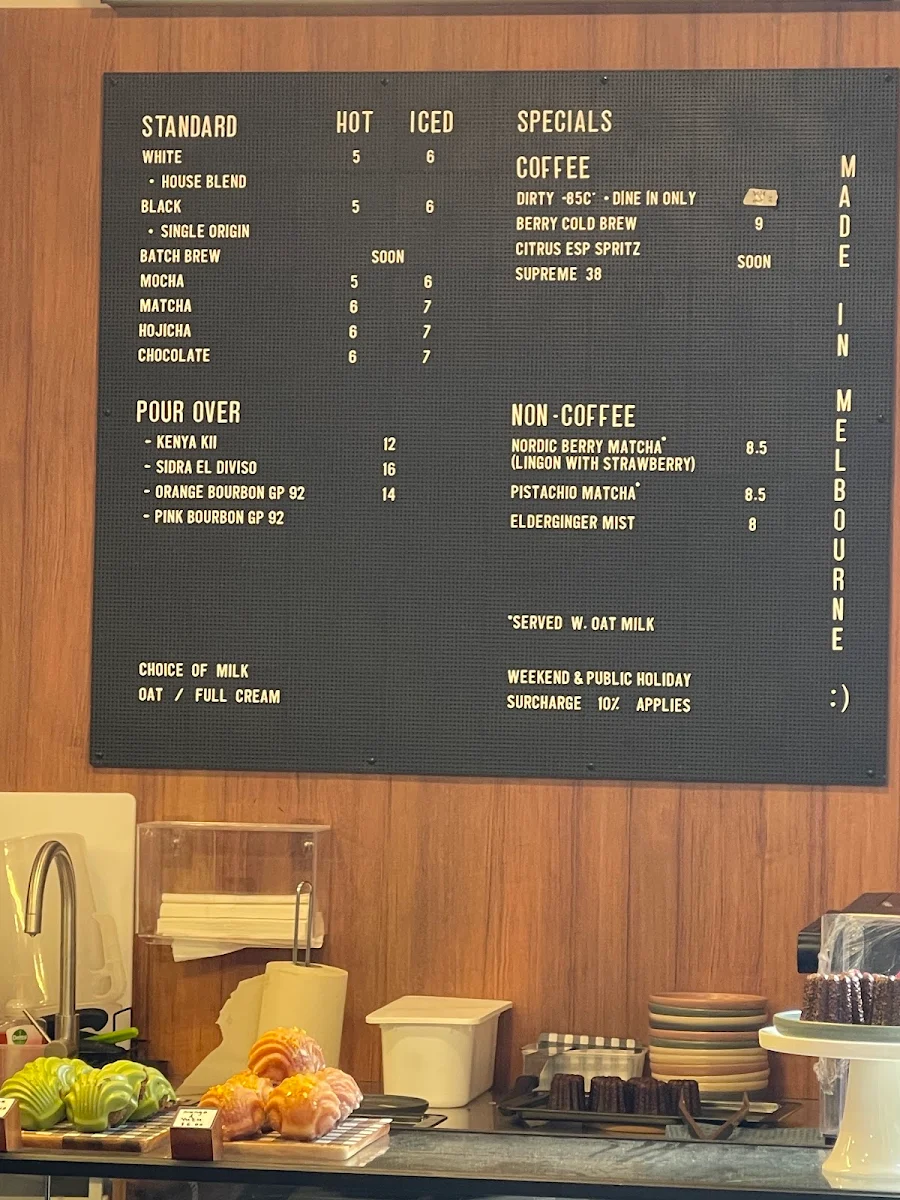 Menu, REGULARS