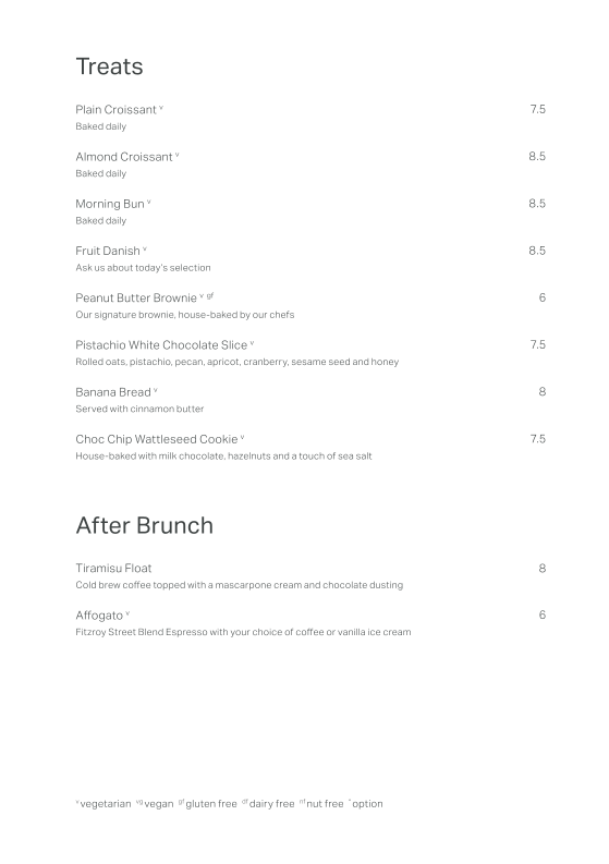Menu, Industry Beans Chadstone