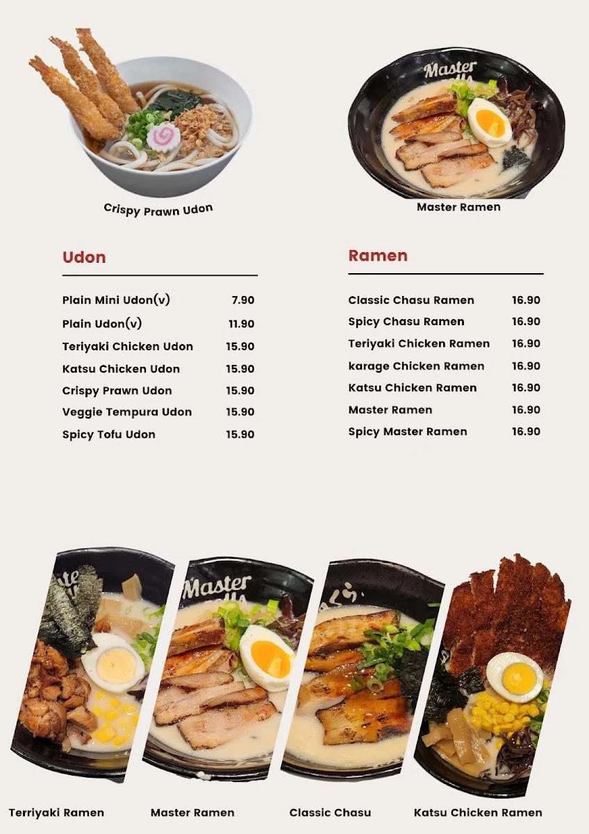 Menu, Master Rolls