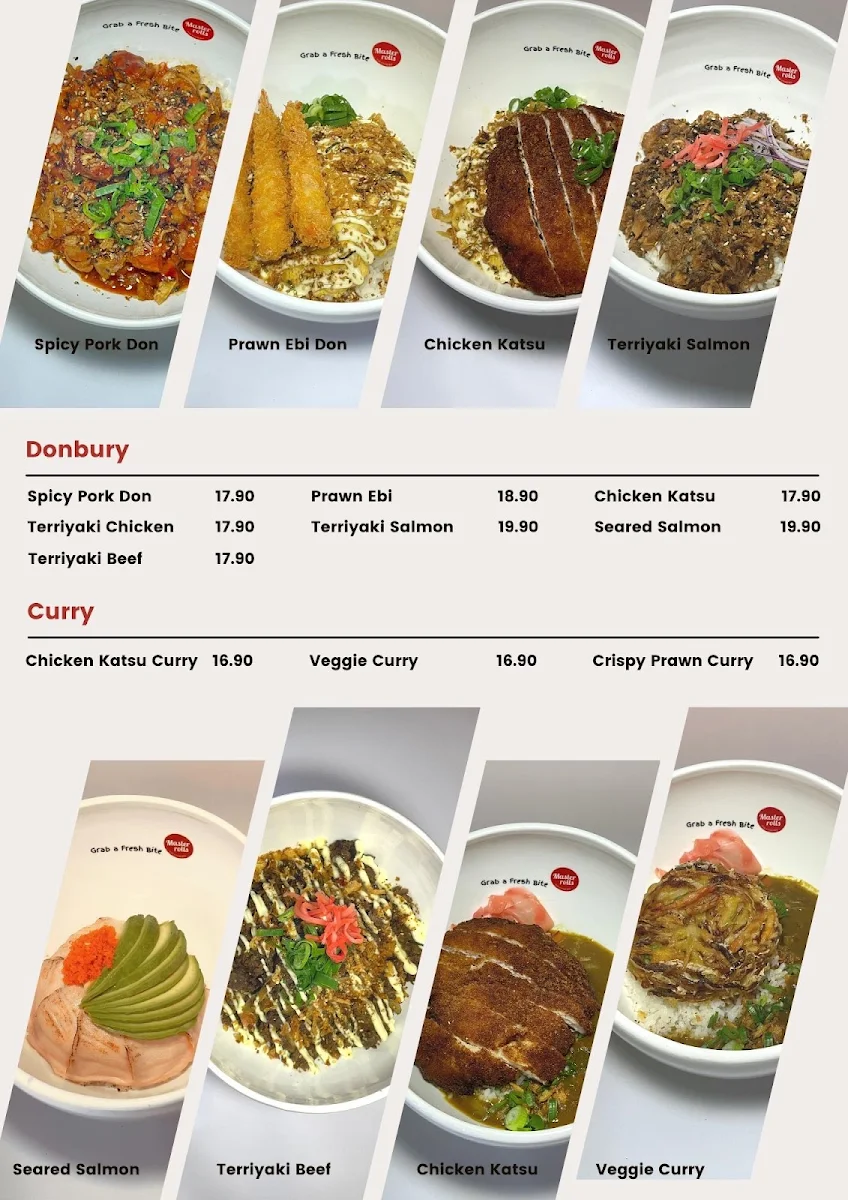 Menu, Master Rolls