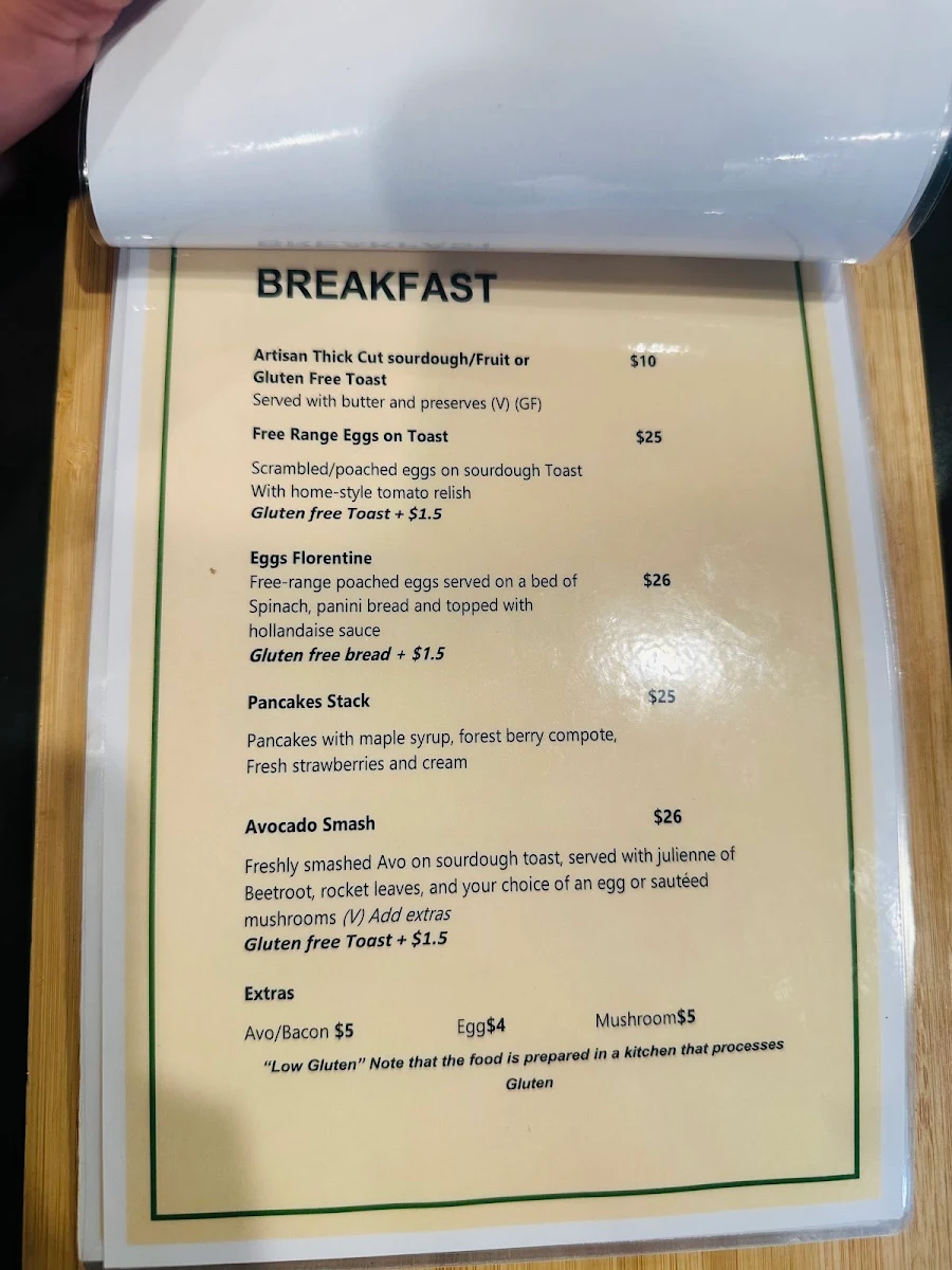Menu, Blackwood Beer & Wine