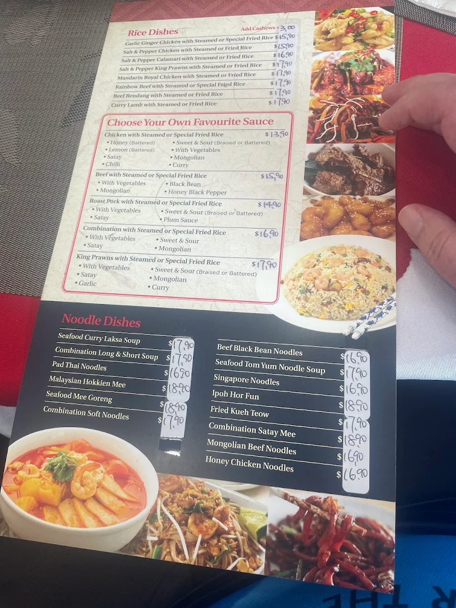 Menu, Traralgon Mandarin Palace