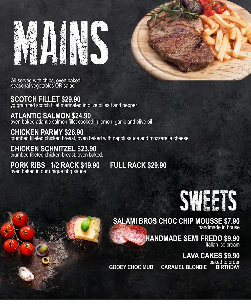 Menu, Salami Bros