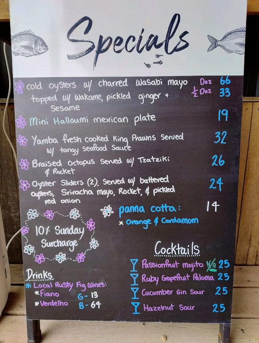 Menu, THE OYSTER FARMERS DAUGHTER