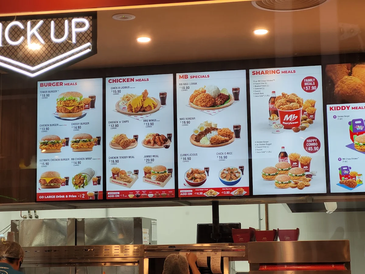 Menu, Marrybrown Docklands