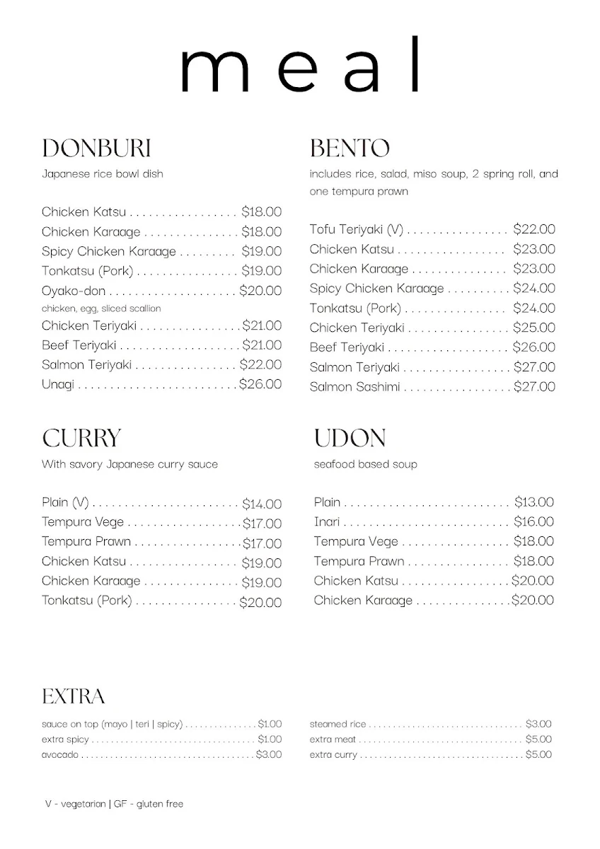 Menu, Bowl & Roll