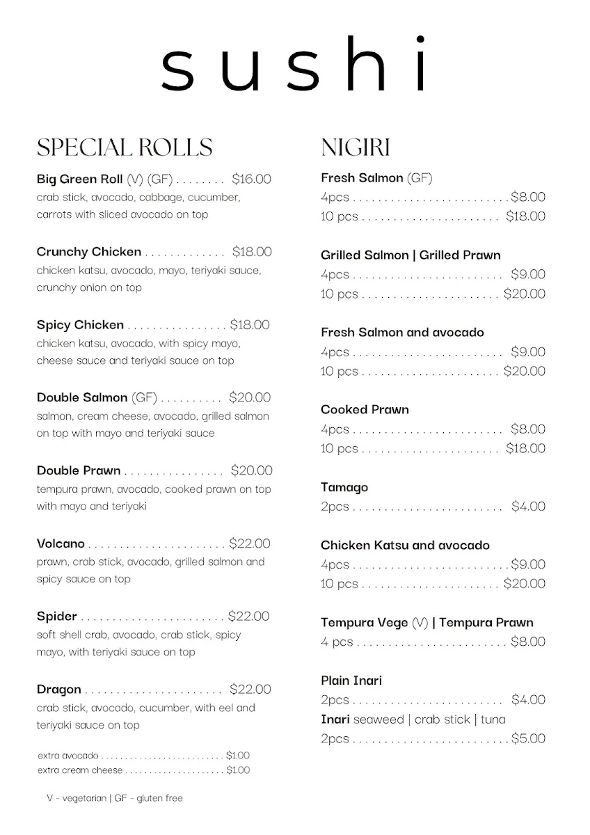 Menu, Bowl & Roll