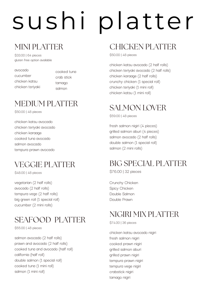 Menu, Bowl & Roll