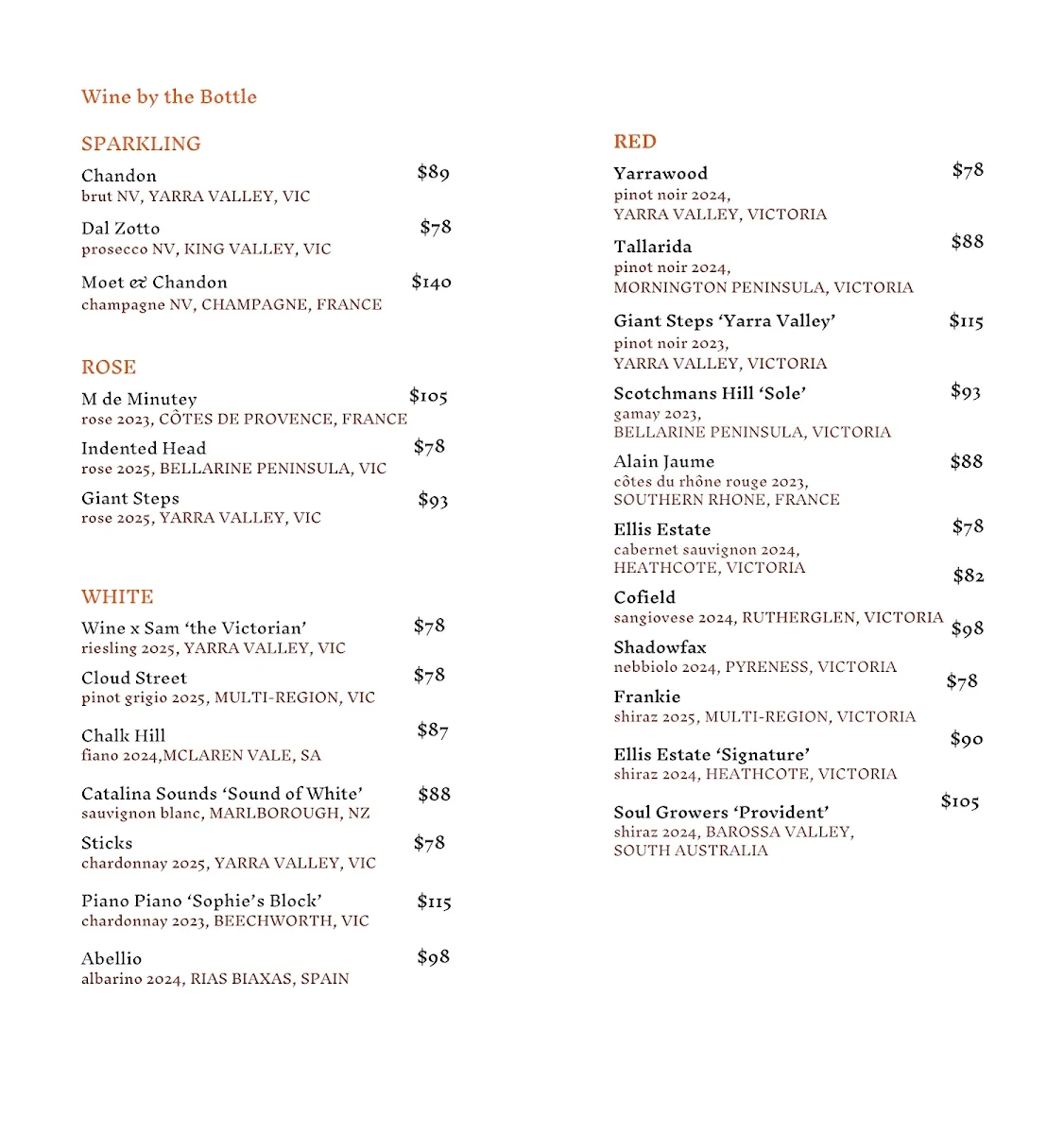Menu, FOUNDRY KITCHEN and BAR