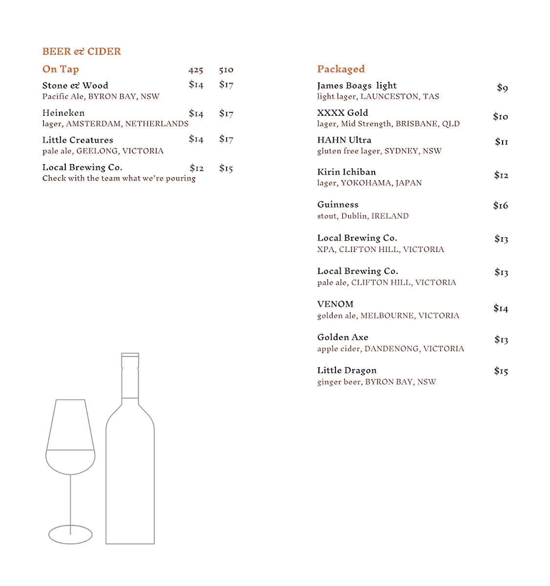 Menu, FOUNDRY KITCHEN and BAR