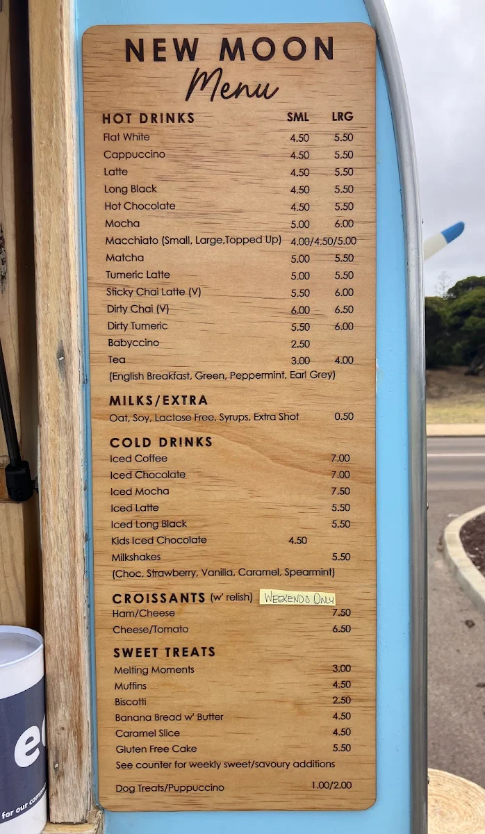 Menu, New Moon Van