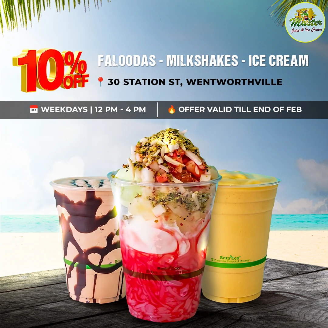 Menu, Master Juice & Ice cream