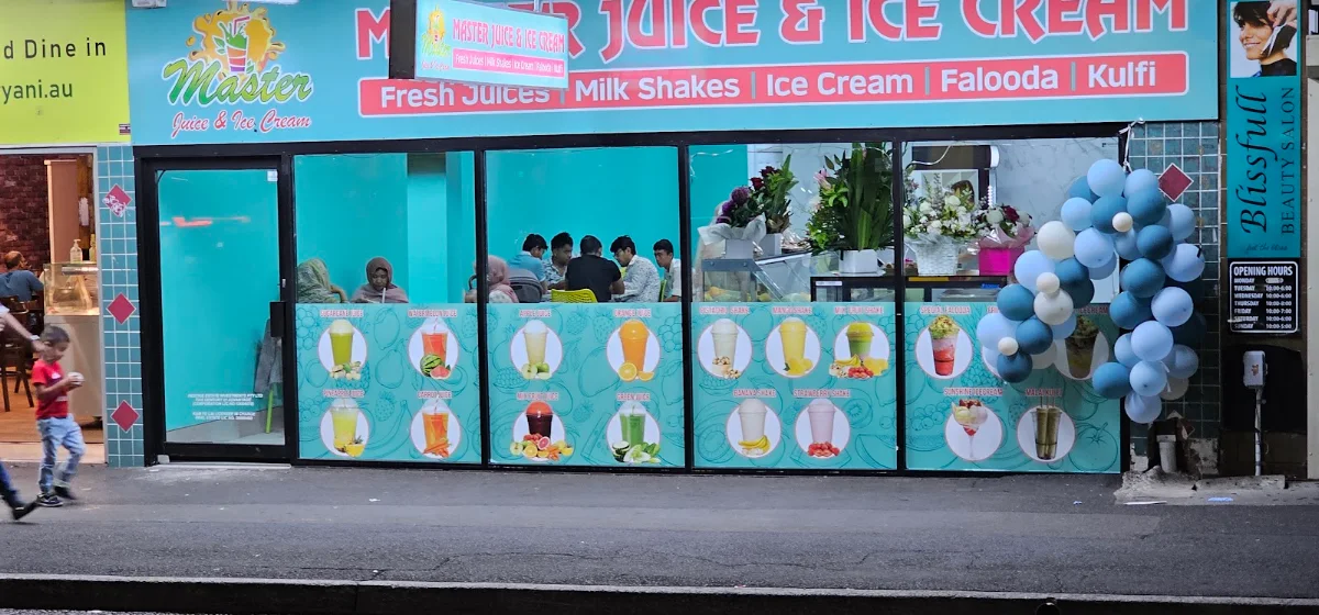 Menu, Master Juice & Ice cream