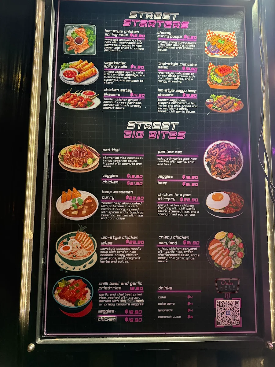 Menu, Two Sisters Lao Thai Street Food Woden
