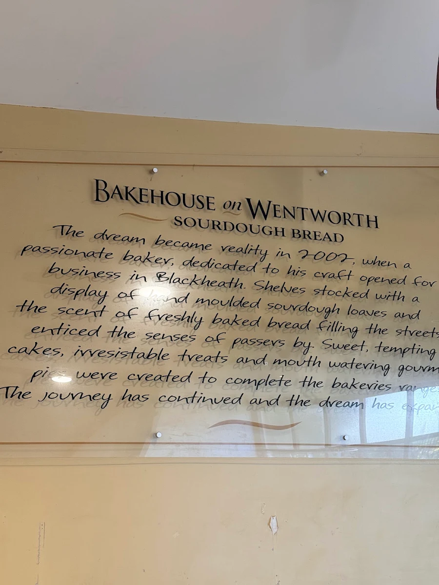 Menu, Bakehouse on Wentworth