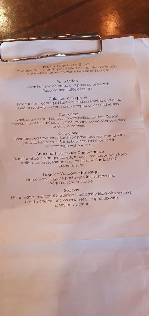 Menu, Acqua E Sale Ristorante Pizzeria