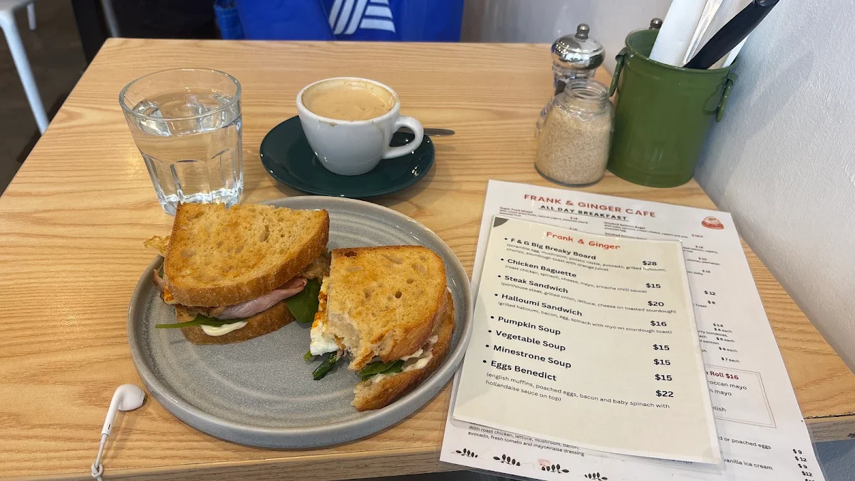 Menu, Frank & Ginger Cafe