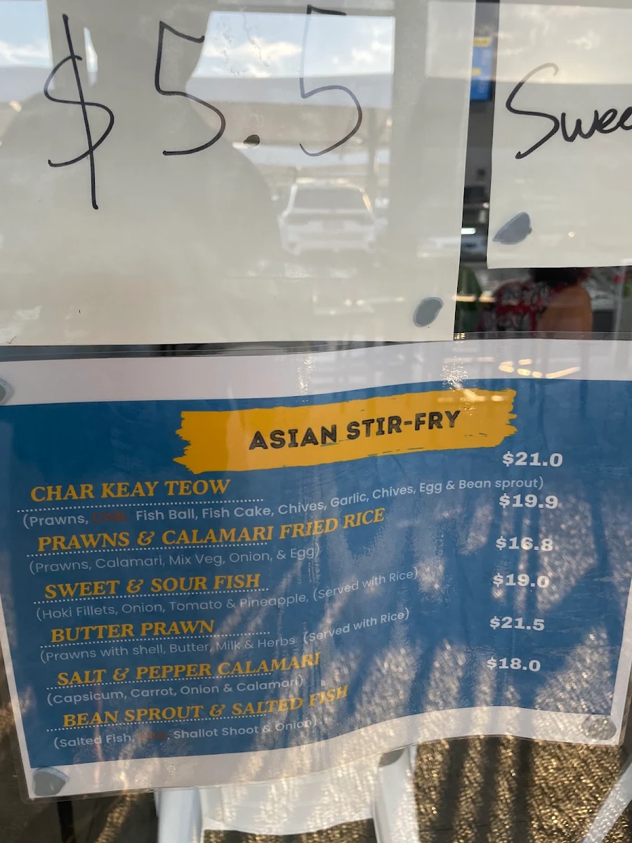 Menu, Scales Fish and Chips