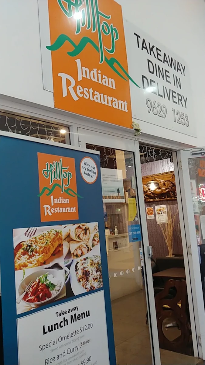 Menu, Hilltop Indian Restaurant