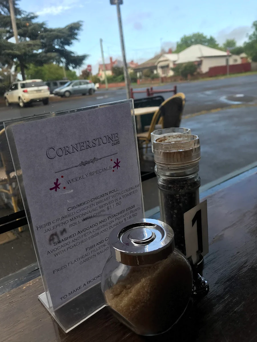 Menu, Cornerstone Cafe