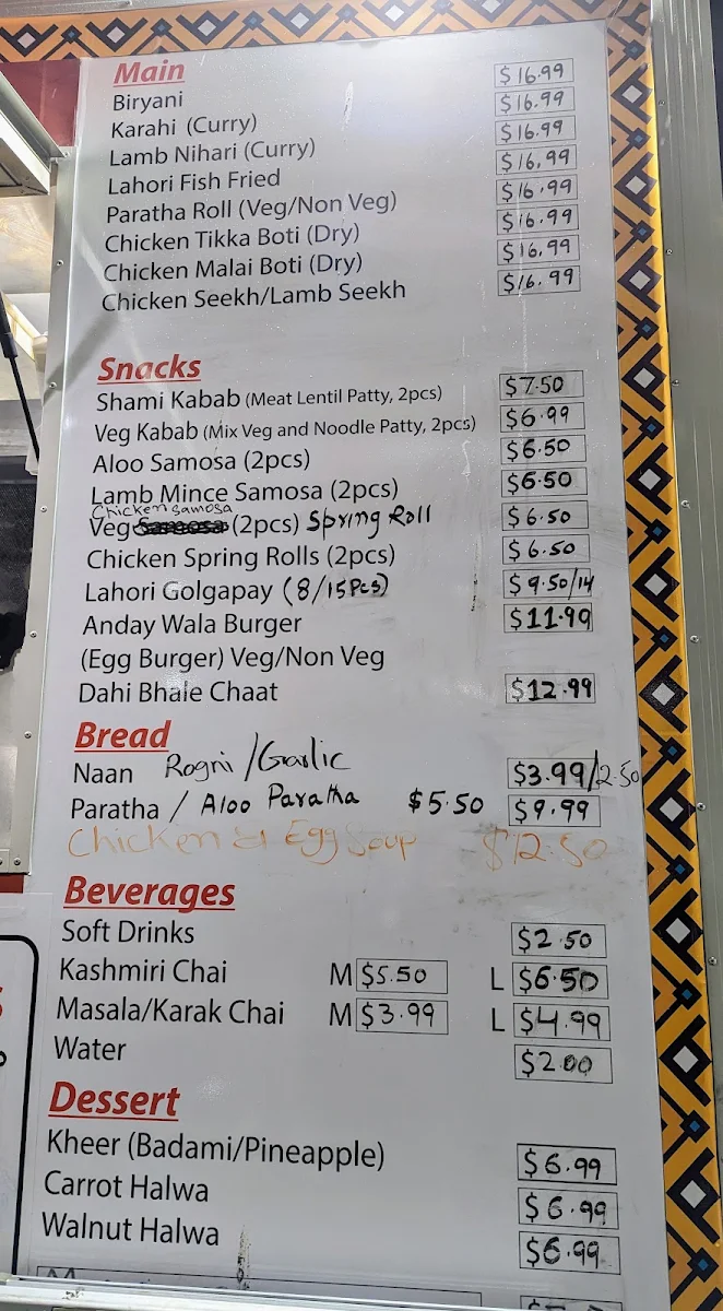 Menu, Chingari