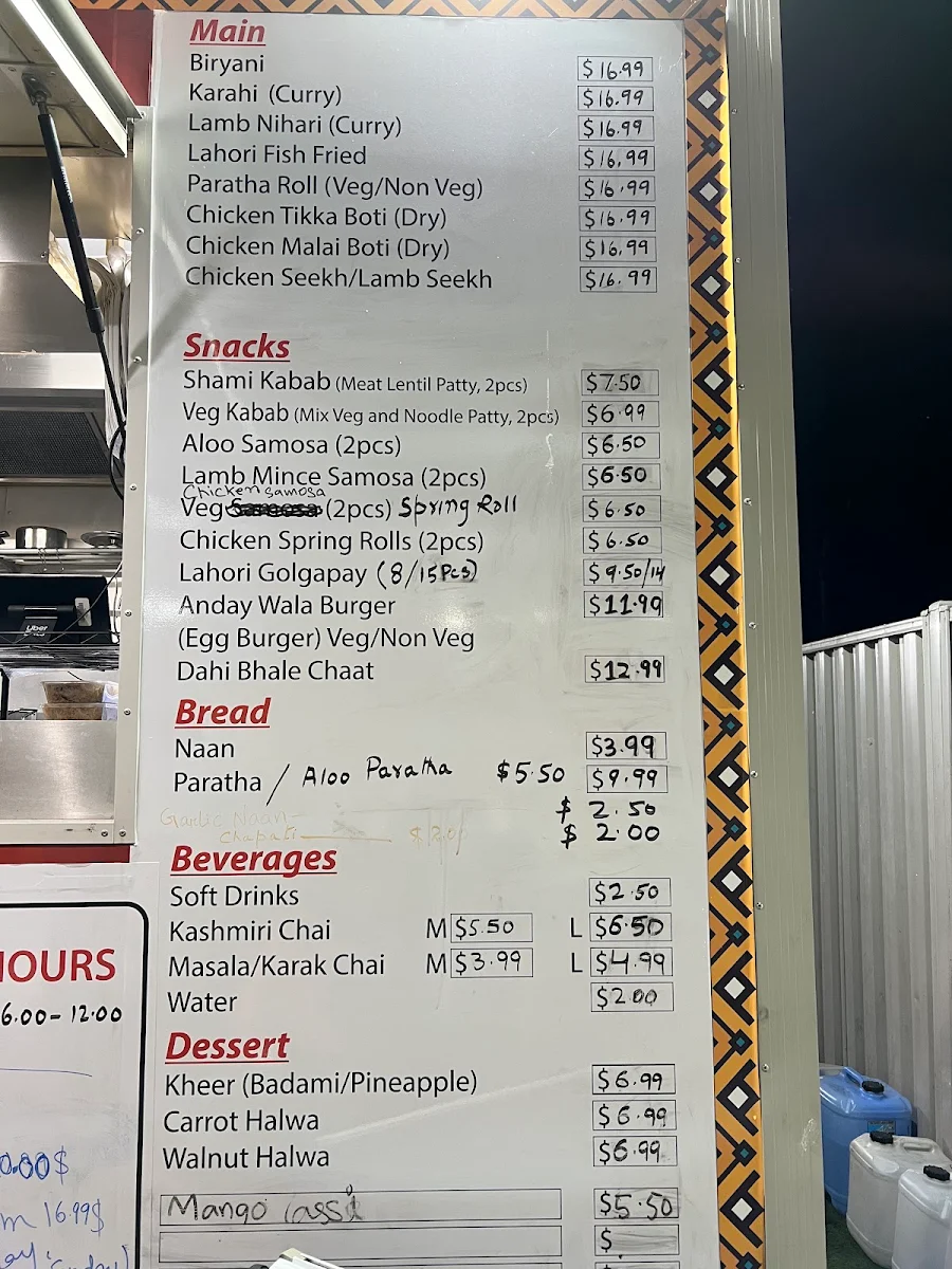 Menu, Chingari