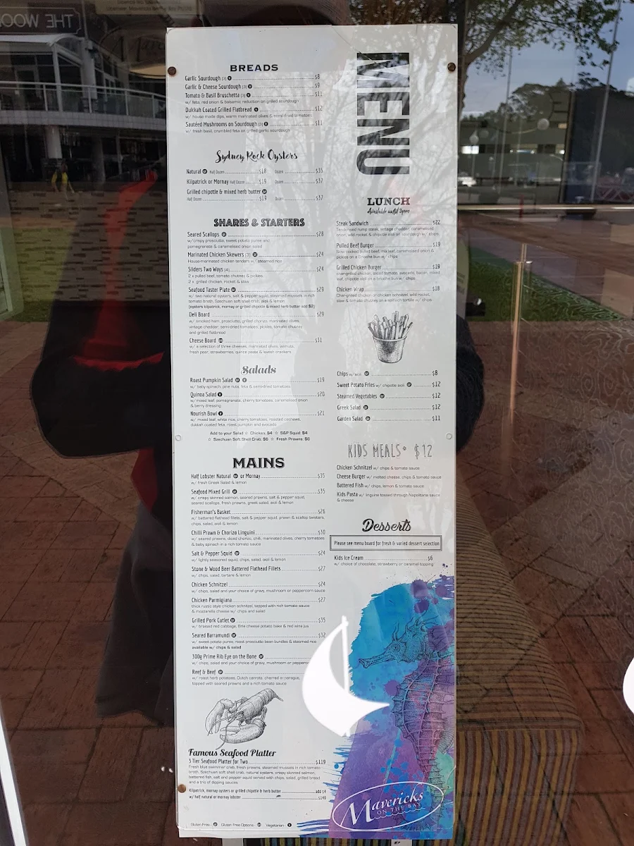 Menu, Mavericks on the Bay