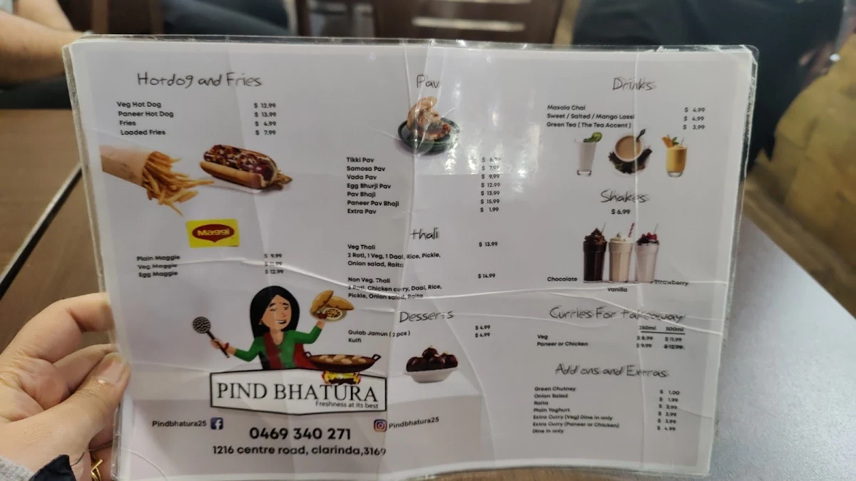 Menu, Pind Bhatura