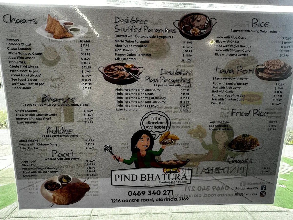 Menu, Pind Bhatura