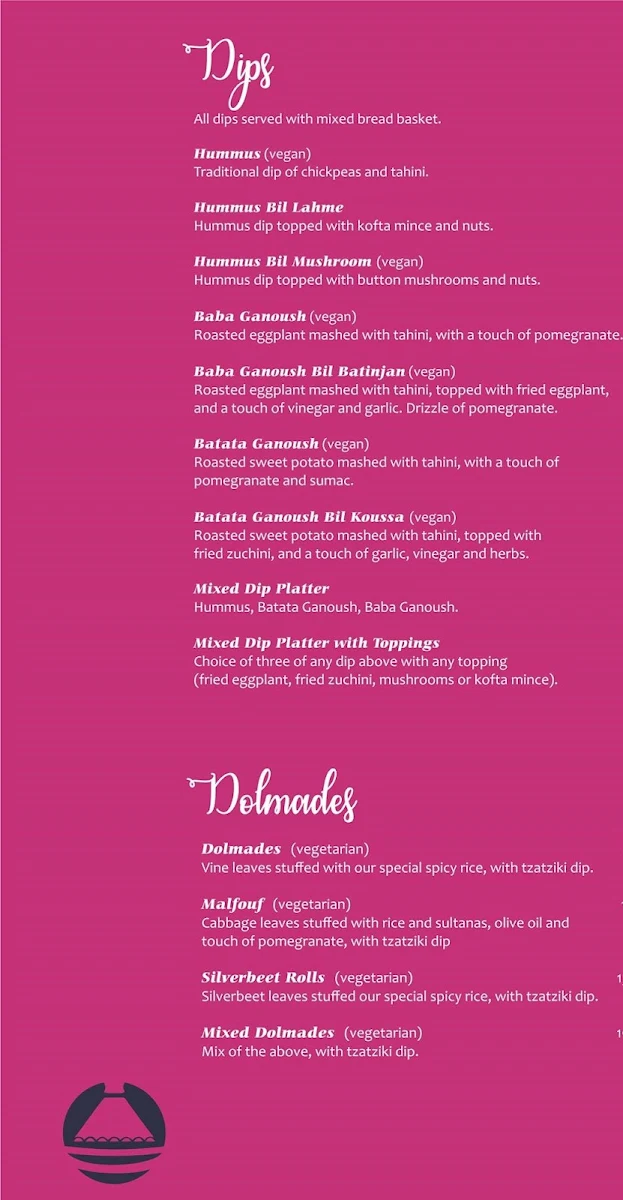 Menu, Tagine Tapas & Grill Leederville