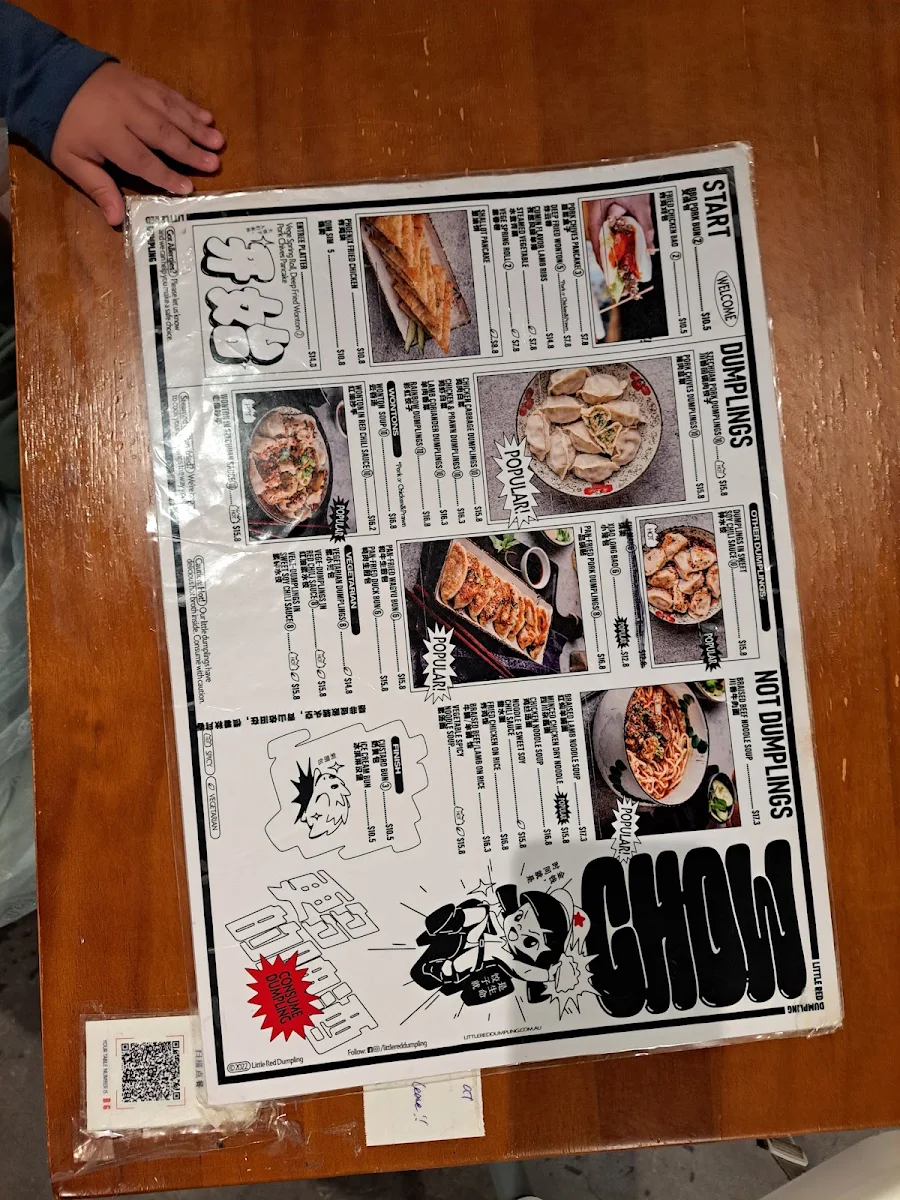 Menu, Little Red Dumpling Maroochydore
