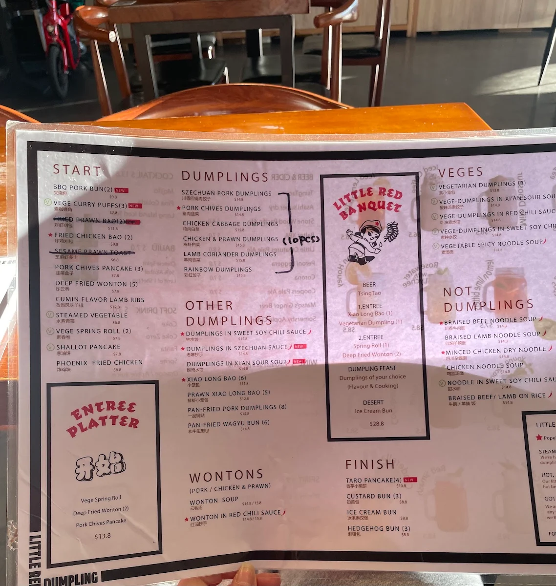 Menu, Little Red Dumpling Maroochydore