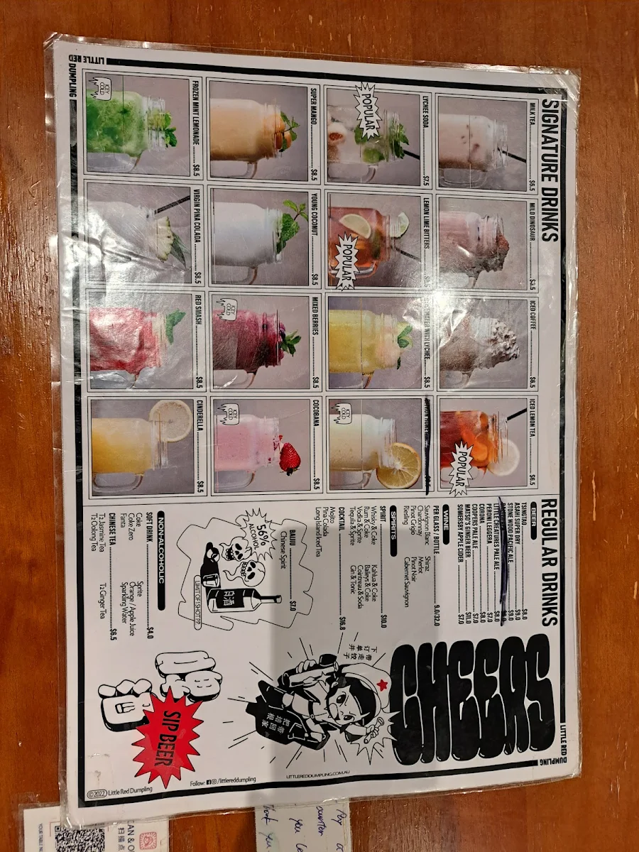 Menu, Little Red Dumpling Maroochydore